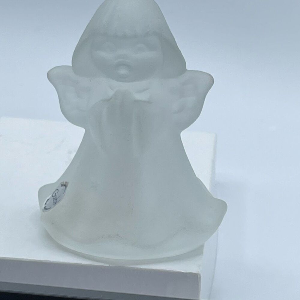 Goebel Frosted Glass Holiday Angel Bell Charolottenhutte Western Germany 1970’s